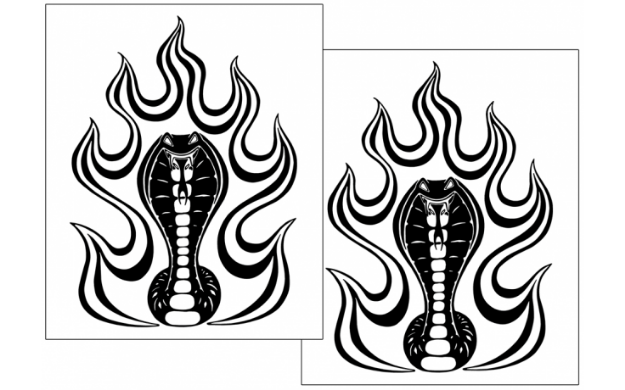 Picture of 1999-04 Mustang Flaming Cobra Fender / Window Decal Set