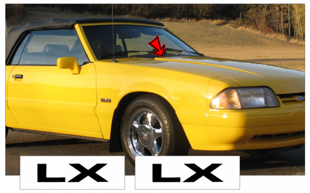 Picture of 1987-93 Mustang Hood Cowl Decal Set - LX