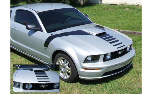 Picture of 2005-09 Mustang GT Hood Flair with Nose Fader Decal Kit