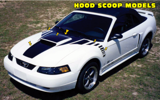 Picture of 1999-04 Mustang GT Boss Claw Hood Faders Square Nose Decal - Scoop