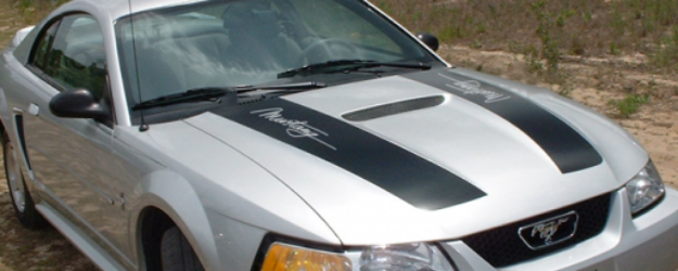 Picture of 1994-04 Mustang Dual Hood Stripes with Mustang Script Cutout