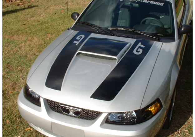 Picture of 1999-04 Mustang GT Dual Hood Stripe & Scoop Blackout