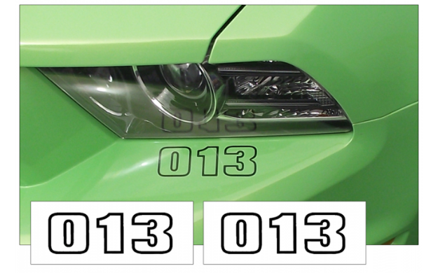 Picture of *1965-2014 Mustang Custom Bumper Three Digit Number Set