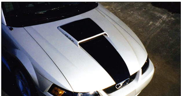 Picture of 1999-04 Mustang GT Solid Hood Stripe Kit with Scoop Blackout