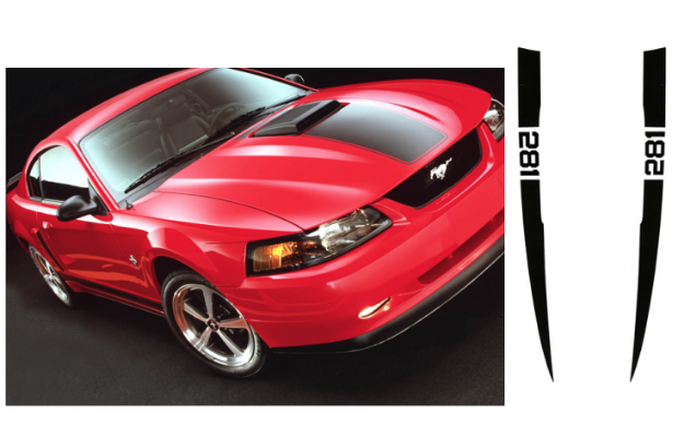 Picture of 2003-04 Mustang Mach 1 Hood Spear Stripe Kit - 281 Numeral