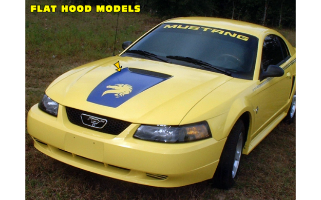 Picture of 1999-03 Mustang Square Nose Hood Decal - Horse Head Cutout - Flat Hood