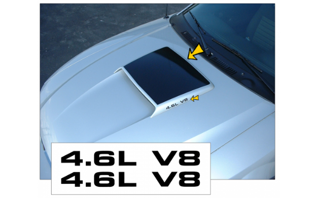 Picture of 1999-04 Mustang GT Hood Scoop Blackout & Numeral Decal Set - 4.6L V8