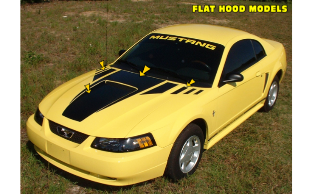 Picture of 1999-03 Mustang Claw Hood & Faders & Square Nose Decal Kit - Flat Hood