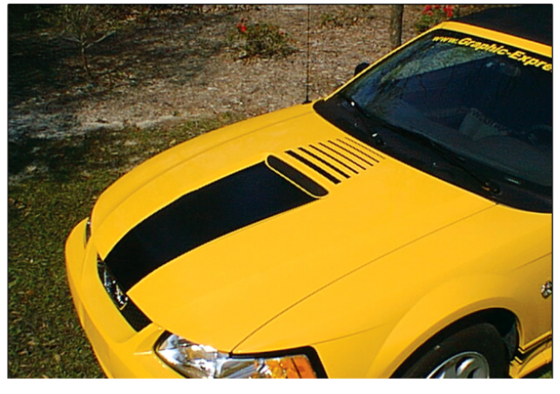 Picture of 1999-03 Mustang Solid Hood Stripe Kit with Fader Decal - Flat Hood
