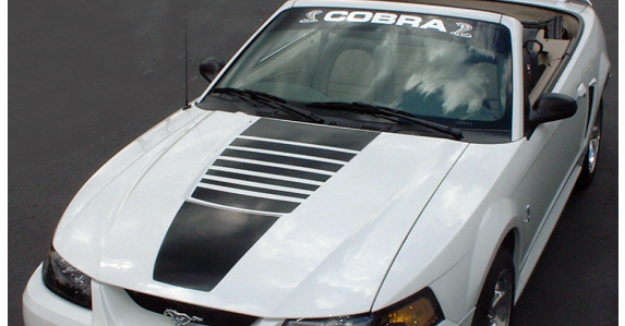 Picture of 1999-02 Mustang Cobra Fade Hood Decal Kit - Reverse Scoop