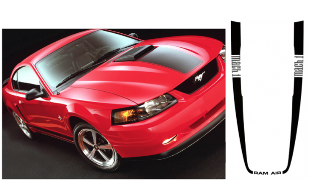 Picture of 2003-04 Mustang Mach 1 Hood Stripe - MACH 1 - RAM AIR