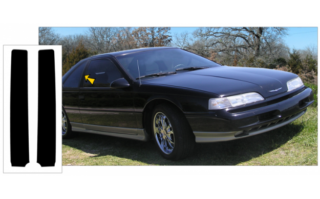 Picture of 1989-96 Thunderbird Door Rear Pillar Blackout Decals