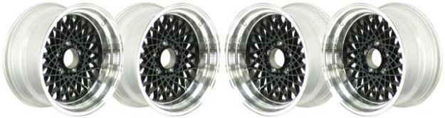 Picture of 16" X 8" GTA Alloy Wheel Set - (2) 0mm Offset & (2) 16mm Offset - Black 