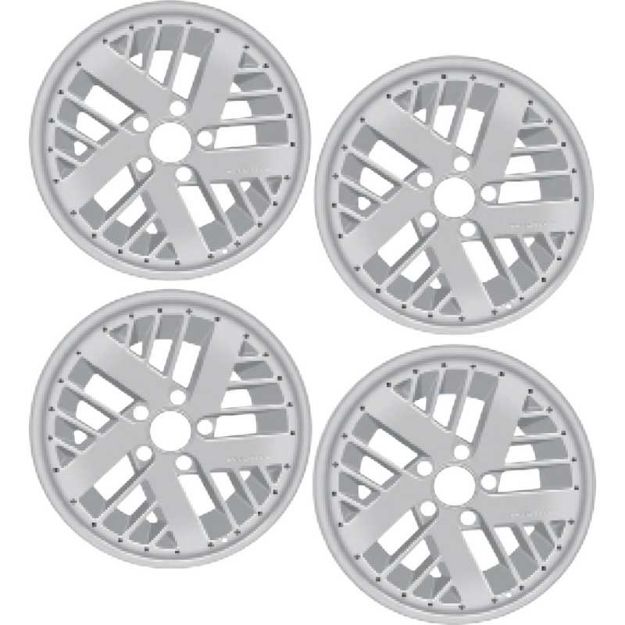Picture of 16" X 8" Hi-Tech Deep-Dish Turbo Wheel Set - (2) 0mm & (2)16mm Offset - Silver Insets 