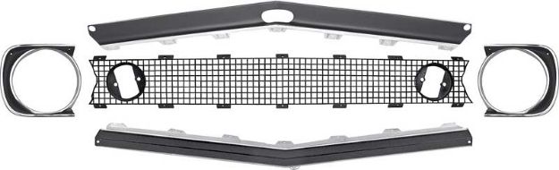 Picture of 1967 Camaro Restorer's Choice&trade; Standard Grill Kit with Headlamp Bezels 