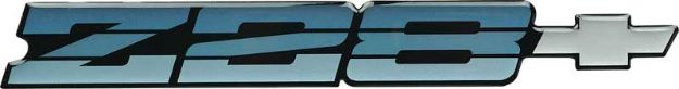 Picture of 1985 Camaro Z28 Blue Rear Panel Emblem with Silver Bow Tie 