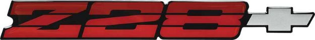 Picture of 1985-87 Camaro Z28 Dark Red Rear Panel Emblem with Silver Bow Tie 