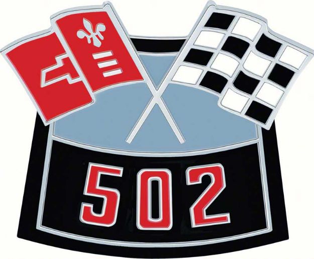 Picture of 502 Die-Cast Crossed Flags Air Cleaner Emblem 