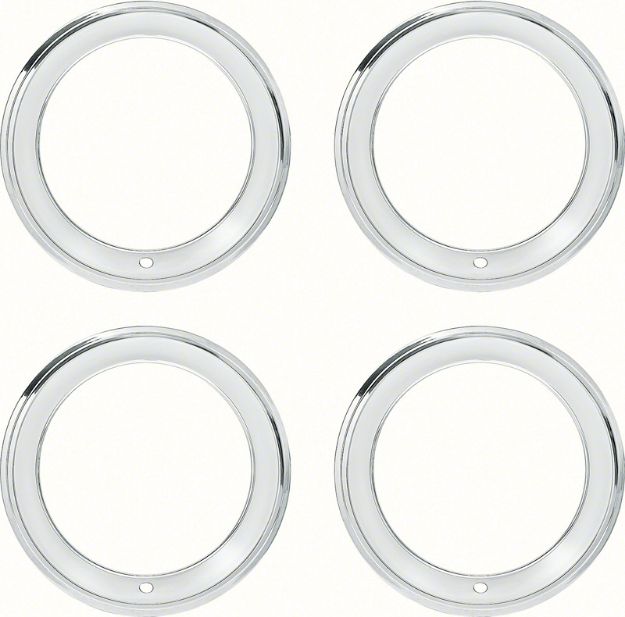 Picture of 15"Stainless Steel 2-3/8" Deep Step Lip Rally Wheel Trim Ring Set 