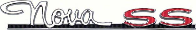 Picture of 1963-64 "Nova SS" Fender/Quarter Panel Emblem with Red SS Lettering 