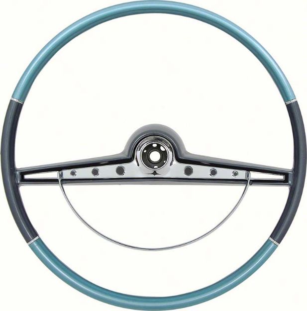 Picture of 1963 Impala / SS Two Tone Blue Steering Wheel With Horn Ring 