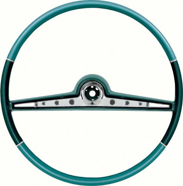 Picture of 1962 Impala / SS Two Tone Blue Steering Wheel And Horn Ring 