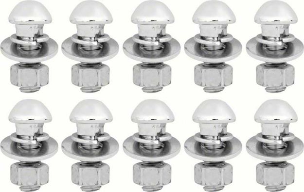 Picture of 1947-72 GM Truck 10 Piece Chrome Bumper Bolt Set 