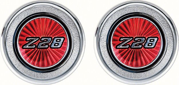 Picture of 1977-79 Camaro Red Z28 Interior Door Panel Emblems 