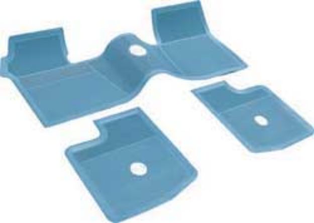Picture of 1962-65 Chevrolet Without Console Light Blue 3 Piece Rubber Floor Mat Set 