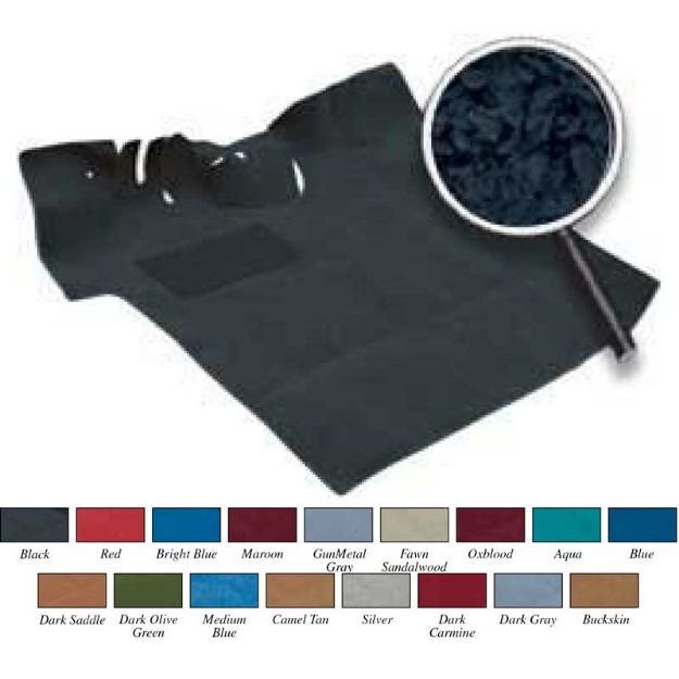 Picture of 1975-80 Chevy/GMC Standard Cab Pickup 2 WD / Column Shift Black Molded Cut Pile Carpet Set 