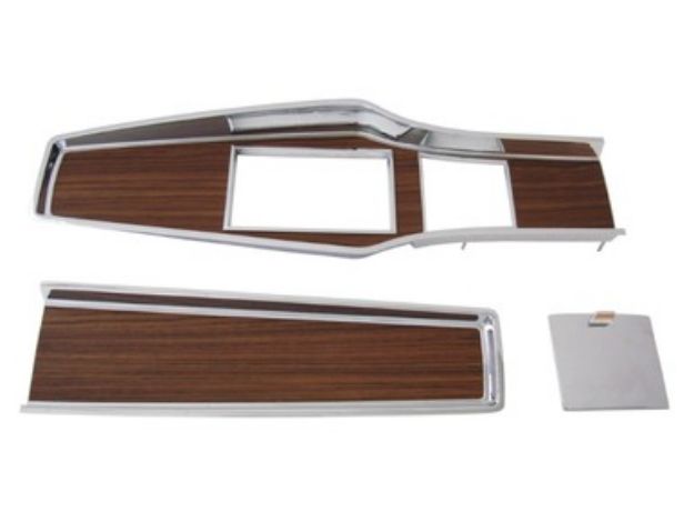 Picture of 1969-71 A-body Diecast Woodgrain 4 Speed Console Plate Kit