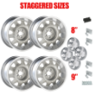 Picture of Mopar Rallye Wheels for Dodge/Plymouth Light Argent (2)17x9" (2)17x8 w/Caps
