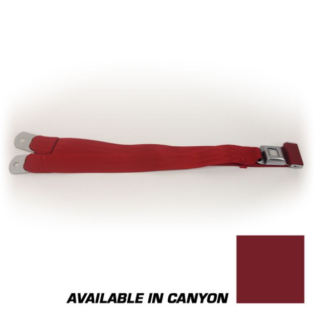 Picture of 1979-1989 Ford Mustang Lap Belt W/O Hardware Non-Retractable - Starburst Push Button Canyon