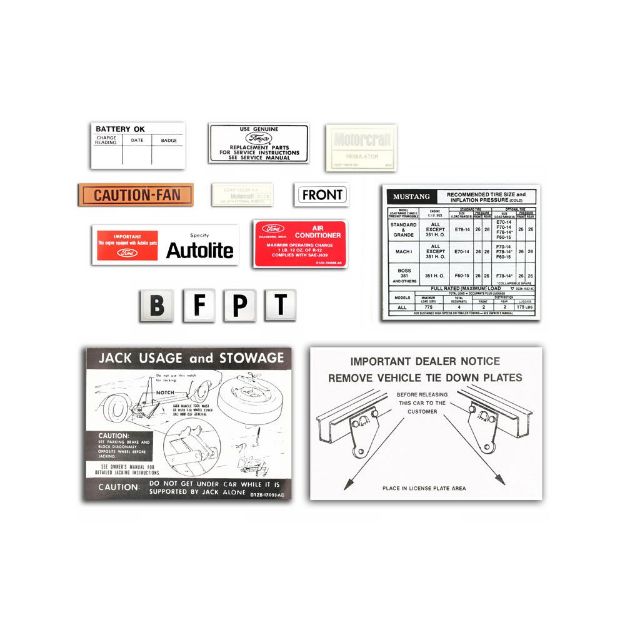 Picture of 1972-1972 Ford Mustang 12pc. Decal Kit