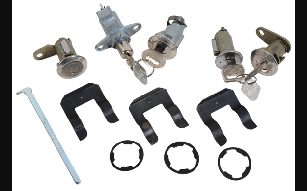 Picture of 1969-1969 Ford Mustang Lock Set - IGN, Door, Trunk, Glovebox - Standard Keys