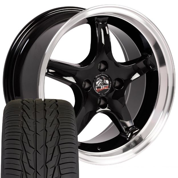 Picture of 1979-1993 Ford Mustang Mounted Tire & Wheel Package - 17" Cobra R Style - Black W/Extensa HP Tires
