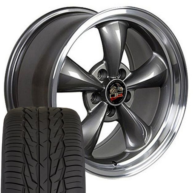 Picture of 1979-2004 Ford Mustang Mounted Tire & Wheel Package - 17" Bullitt Style - Anthracite W/Extensa HP Tires