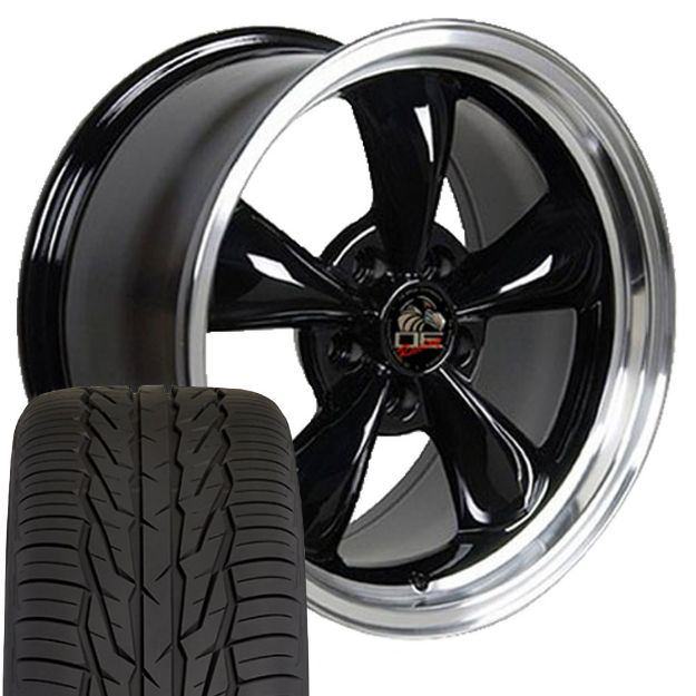 Picture of 1979-2004 Ford Mustang Mounted Tire & Wheel Package - 17" Bullitt Style - Black W/Extensa HP Tires