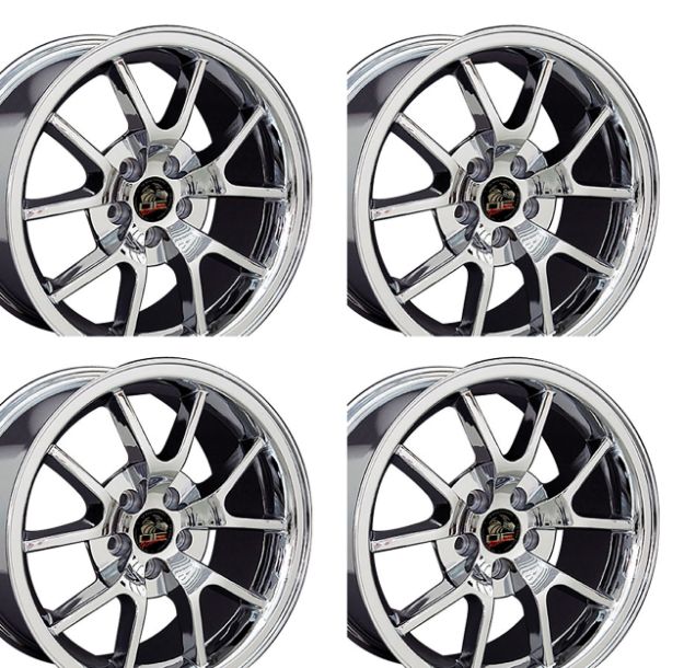 Picture of 1979-2004 Ford Mustang Wheel Set, 18" FR500 Style Wheel, 5 Lug, Chrome 9"