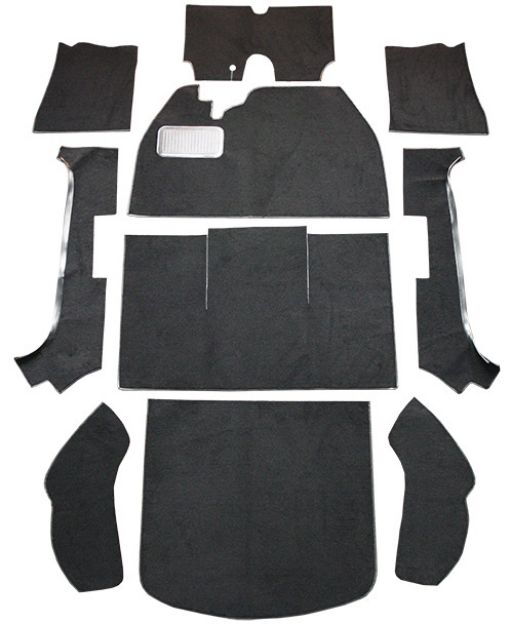Picture of 1950-1973 Volkswagen Beetle 2DR Convertible Flat Front Loop Carpet Flooring 01 Black