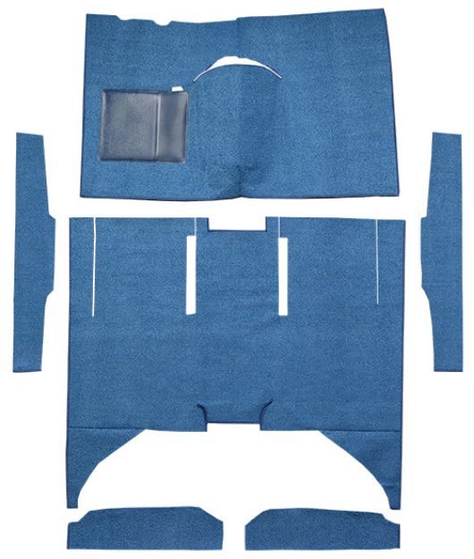 Picture of 1960-1965 Ford Falcon 4DR Sedan Auto Bucket Seat Cut & Sewn Loop Carpet Flooring 01 Black