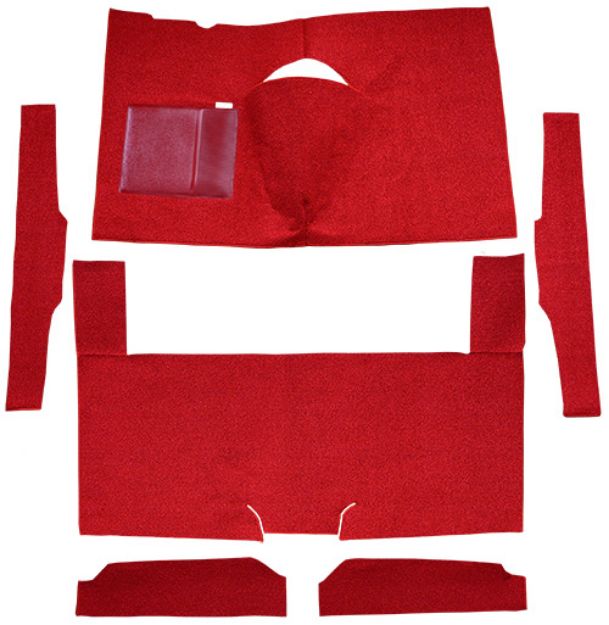 Picture of 1960-1965 Mercury Comet 2DR Sedan Auto Bench Seat Cut & Sewn Loop Carpet Flooring 01 Black
