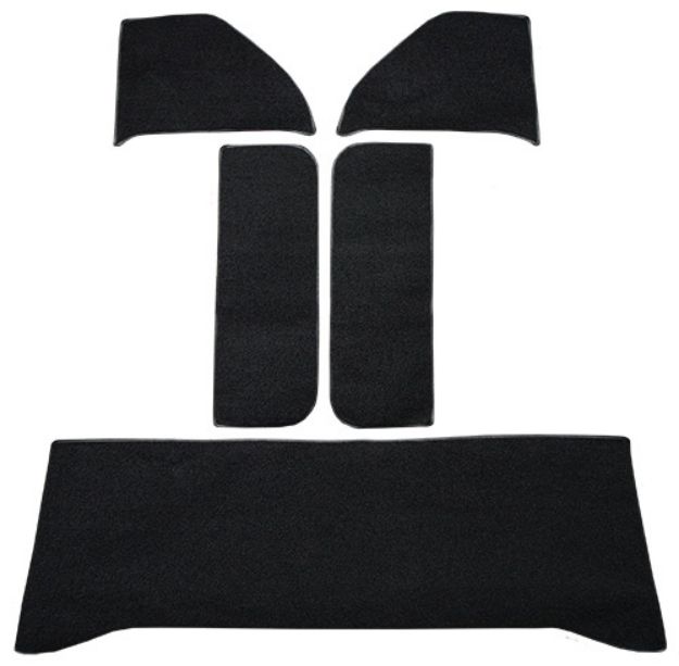 Picture of 1960-1966 Chevrolet K20 Pickup Rear Cab Wall, Door & Kick Panels Loop Carpet Flooring 01 Black