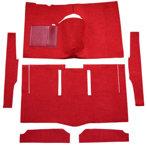 Picture of 1963-1965 Mercury Comet 2DR Hardtop Auto Bucket Seat Cut & Sewn Loop Carpet Flooring 01 Black