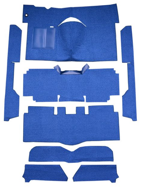 Picture of 1963-1965 Mercury Comet 2DR Convertible Auto Bucket Seat Cut & Sewn Loop Carpet Flooring 01 Black