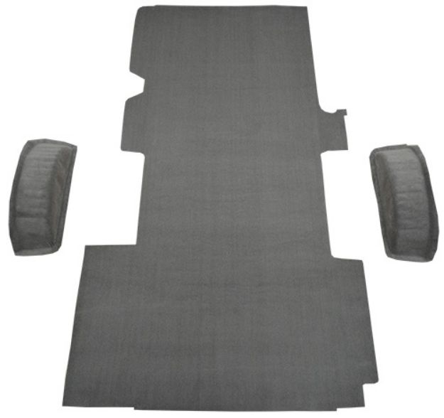 Picture of 1999-2014 Ford E-350 Super Duty Ext Van Fits Gas or Diesel Cargo Area Cutpile Carpet Flooring 801 Black