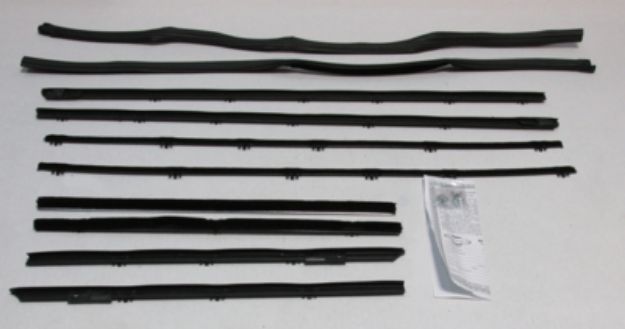 Picture of 1965 Chevelle Convertible Superkit Authentic Window Felts Whiskers Kit & Glass Run Set (10pcs)