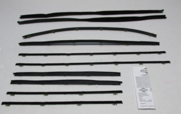Picture of 1965 Chevelle 4 Door Sedan Superkit Authentic Window Felts Whiskers Kit & Glass Run Set (10pcs)