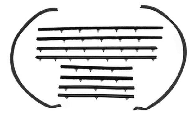 Picture of 1966-67 Chevelle Convertible Superkit Authentic Window Felts Whiskers Kit & Glass Run Set (10pcs)