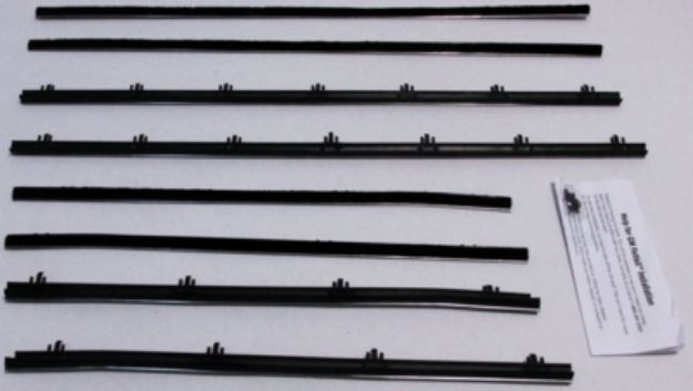 Picture of 1966-67 Chevelle 2 Door Sedan Replacement Window Felts Whiskers Kit (8 pcs)